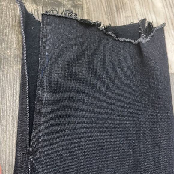 Rag & Bone Nina High Rise Shark Bite Hem Flare Denim Jeans Clean Onyx Size 24 - Picture 9 of 12